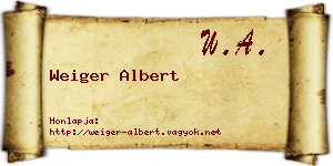 Weiger Albert névjegykártya